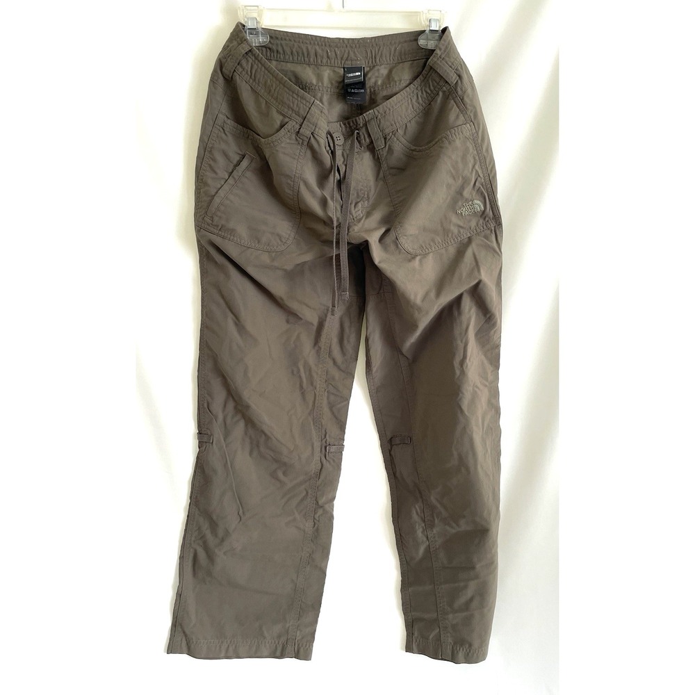 The North Face Hiking Pants Womens 10S Stow Pocket Packable Gray Nylon Outdoors